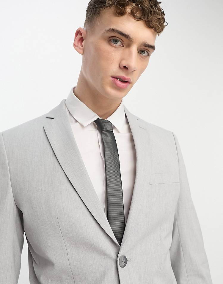 Selected Homme slim fit in light gray